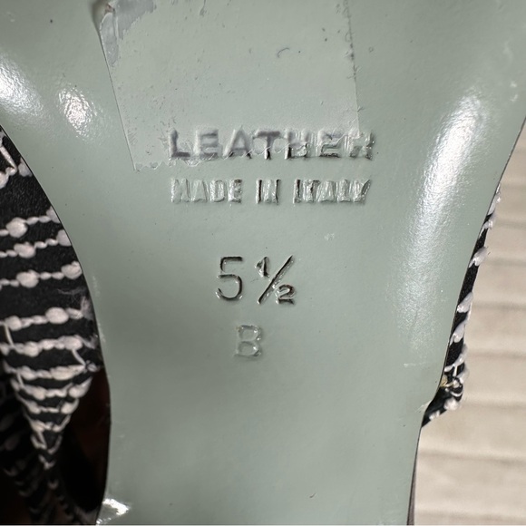 Cynthia Rowley 🦊 Black and White Peep toe Heels Sz 5.5 - Picture 4 of 8